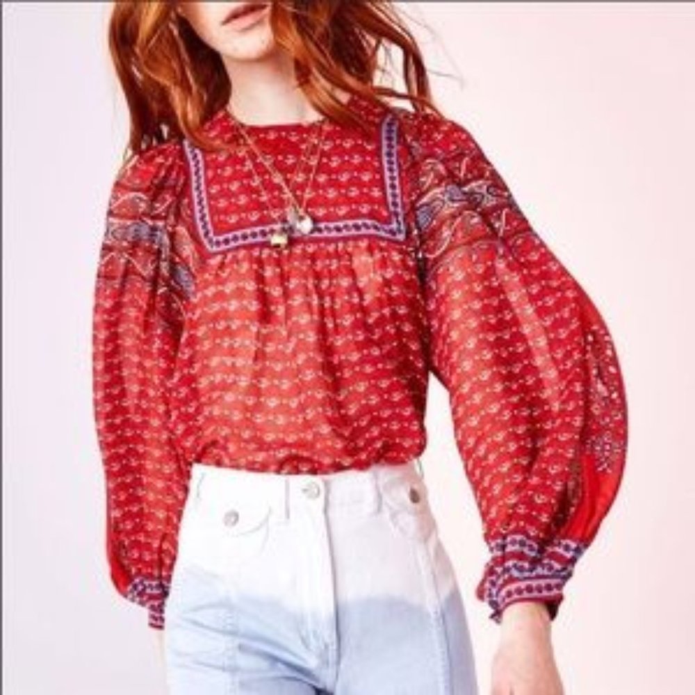 Ulla Johnson Red Minou Top